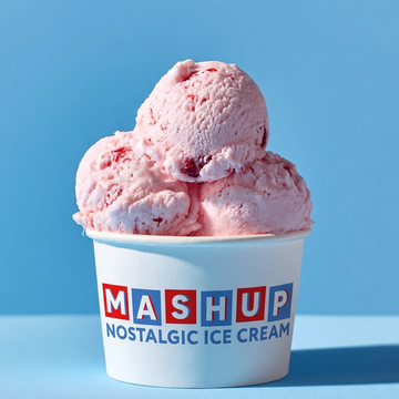 Classic scooped ice cream in a waffle cone from Mashup Ice Cream catering